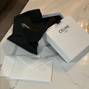 Celine Black Dust Bag with White Box and Envelope